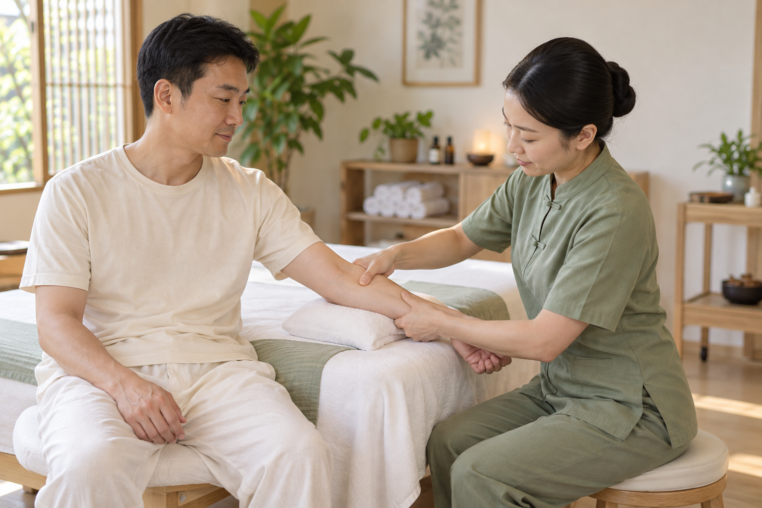 Individuell abgestimmte Unterarmmassage – KI-generierte Symbolabbildung